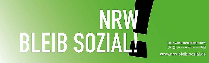 Banner mit Aufschrift NRW bleib sozial!